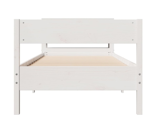 Estructura de cama sin colchón madera de pino blanca 90x200 cm