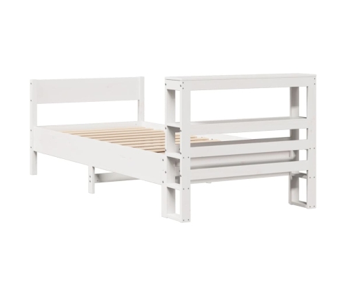 Estructura de cama sin colchón madera de pino blanca 90x200 cm