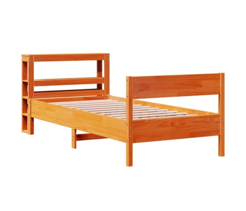 Estructura de cama sin colchón madera de pino marrón 90x200 cm