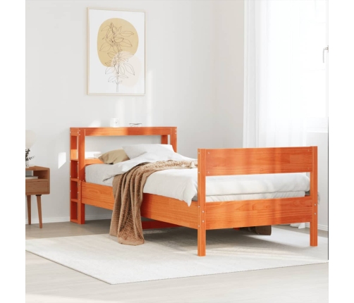 Estructura de cama sin colchón madera de pino marrón 90x200 cm