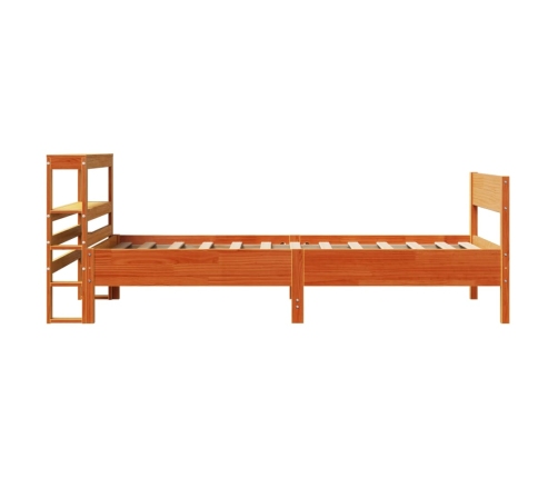 Estructura de cama sin colchón madera de pino marrón 90x200 cm