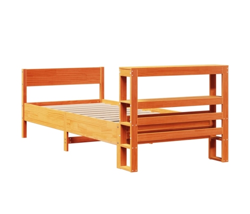 Estructura de cama sin colchón madera de pino marrón 90x200 cm