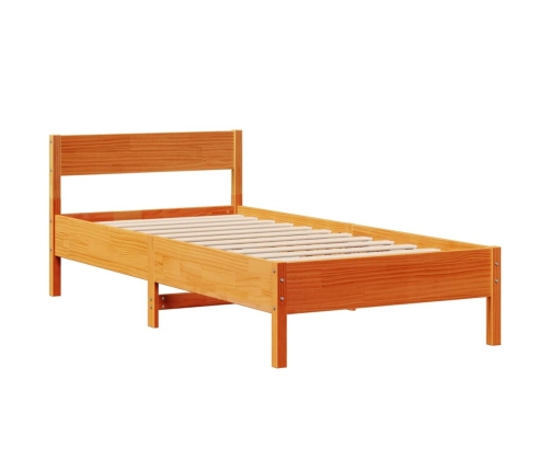 Estructura de cama sin colchón madera de pino marrón 90x200 cm