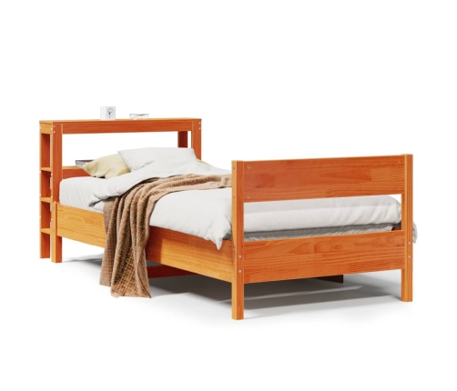 Estructura de cama sin colchón madera de pino marrón 90x200 cm