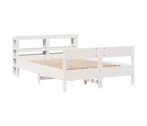 Estructura de cama sin colchón madera de pino blanca 140x190 cm