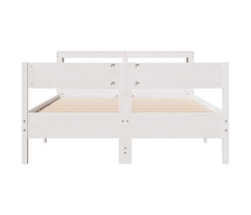 Estructura de cama sin colchón madera de pino blanca 140x190 cm