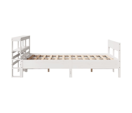 Estructura de cama sin colchón madera de pino blanca 140x190 cm