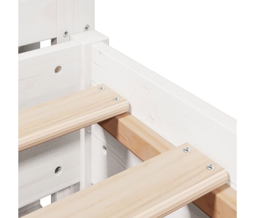 Estructura de cama sin colchón madera de pino blanca 140x190 cm
