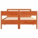 Cama sin colchón madera maciza de pino marrón cera 140x190 cm