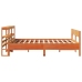 Cama sin colchón madera maciza de pino marrón cera 140x190 cm