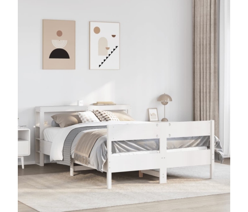 Estructura de cama sin colchón madera de pino blanco 135x190 cm