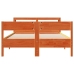 Estructura de cama sin colchón madera maciza marrón 135x190 cm