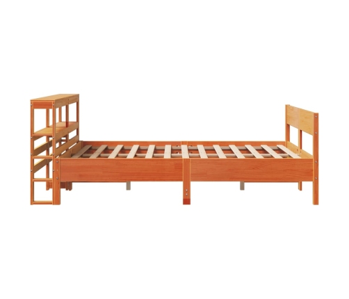 Estructura de cama sin colchón madera maciza marrón 135x190 cm
