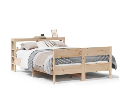 Estructura de cama sin colchón madera maciza de pino 120x190 cm