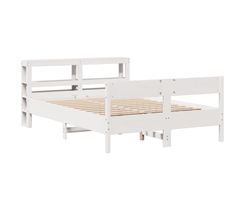 Estructura de cama sin colchón madera maciza blanca 120x190 cm