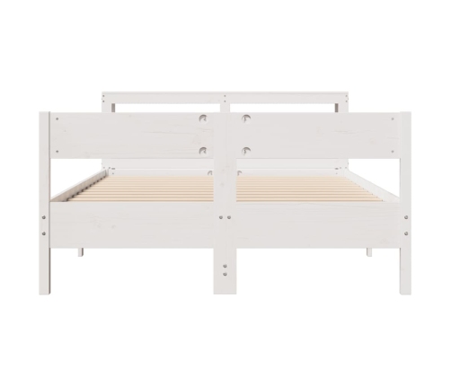 Estructura de cama sin colchón madera maciza blanca 120x190 cm