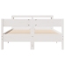 Estructura de cama sin colchón madera maciza blanca 120x190 cm