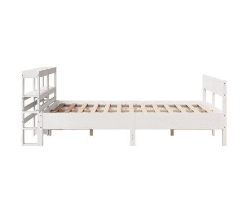 Estructura de cama sin colchón madera maciza blanca 120x190 cm