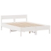 Estructura de cama sin colchón madera maciza blanca 120x190 cm