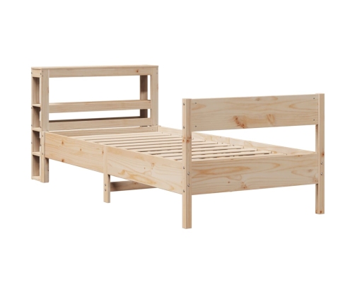 Estructura de cama sin colchón madera maciza de pino 90x190 cm