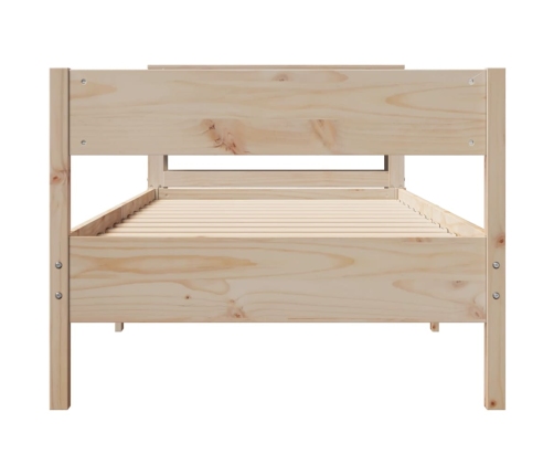 Estructura de cama sin colchón madera maciza de pino 90x190 cm