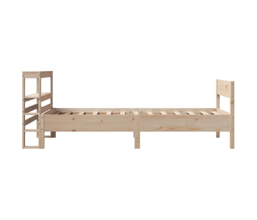 Estructura de cama sin colchón madera maciza de pino 90x190 cm