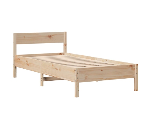 Estructura de cama sin colchón madera maciza de pino 90x190 cm