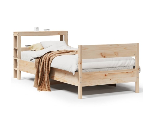 Estructura de cama sin colchón madera maciza de pino 90x190 cm