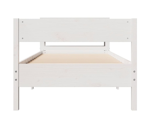 Estructura de cama sin colchón madera maciza blanca 90x190 cm