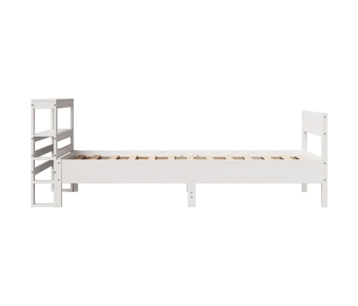 Estructura de cama sin colchón madera maciza blanca 90x190 cm