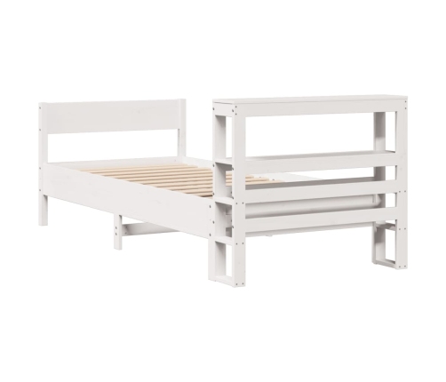 Estructura de cama sin colchón madera maciza blanca 90x190 cm