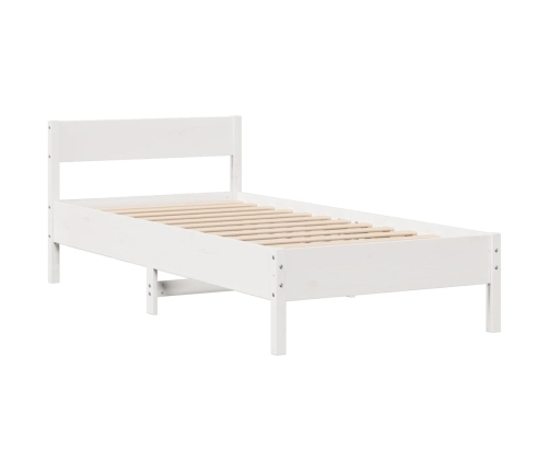 Estructura de cama sin colchón madera maciza blanca 90x190 cm