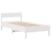 Estructura de cama sin colchón madera maciza blanca 90x190 cm