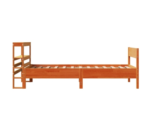 Estructura de cama sin colchón madera maciza marrón 90x190 cm