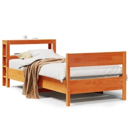Estructura de cama sin colchón madera maciza marrón 90x190 cm
