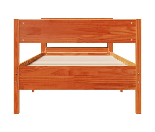 Estructura de cama sin colchón madera maciza marrón 75x190 cm