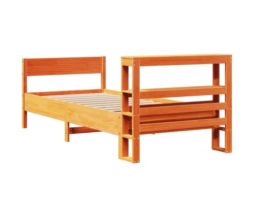 Estructura de cama sin colchón madera maciza marrón 75x190 cm