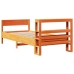 Estructura de cama sin colchón madera maciza marrón 75x190 cm