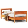 Estructura de cama sin colchón madera maciza marrón 75x190 cm