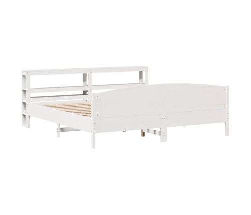 Estructura de cama sin colchón madera maciza blanca 200x200 cm