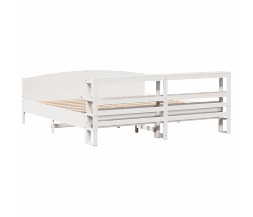 Estructura de cama sin colchón madera maciza blanca 200x200 cm