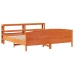 Cama sin colchón madera maciza de pino marrón cera 200x200 cm