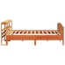 Cama sin colchón madera maciza de pino marrón cera 200x200 cm