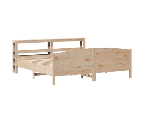 Estructura de cama sin colchón madera maciza de pino 180x200 cm