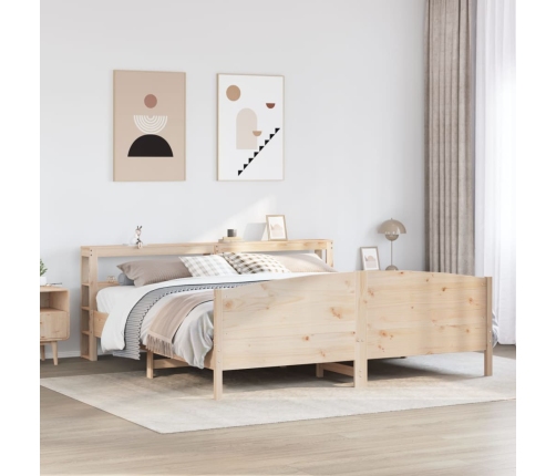 Estructura de cama sin colchón madera maciza de pino 180x200 cm