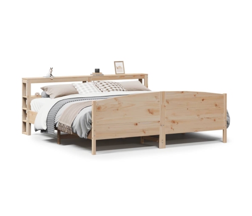 Estructura de cama sin colchón madera maciza de pino 180x200 cm