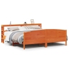 Cama sin colchón madera maciza de pino marrón cera 180x200 cm