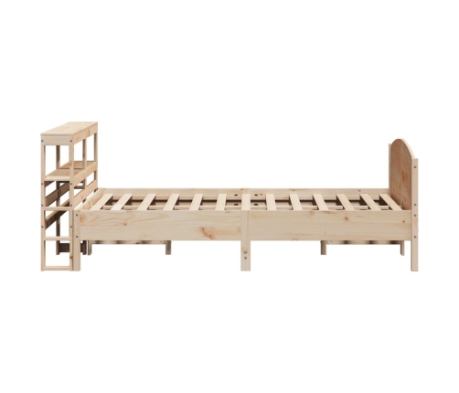 Estructura de cama sin colchón madera maciza de pino 160x200 cm