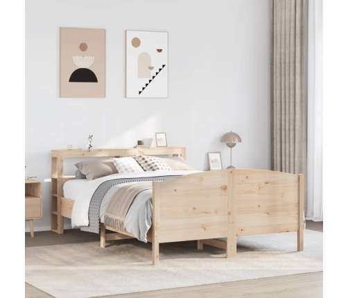 Estructura de cama sin colchón madera de pino blanco 150x200 cm