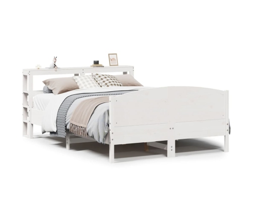 Estructura de cama sin colchón madera de pino blanca 150x200 cm